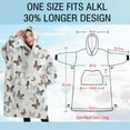 thumbnail image 4 of Oversized Wearable Blanket Hoodie,White Butterfly Pattern Sherpa Blanket Hoodie with Super Pockets,Super Warm Fuzzy Pullover for Women & Men, 4 of 6
