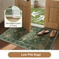 thumbnail image 2 of NewBuros 9'x12' Area Rugs, Machine Washable Non Slip Rugs for Living Room, Low Pile Water Repellent Soft Vintage Print Pattern Bedroom Carpet, Green, 2 of 9