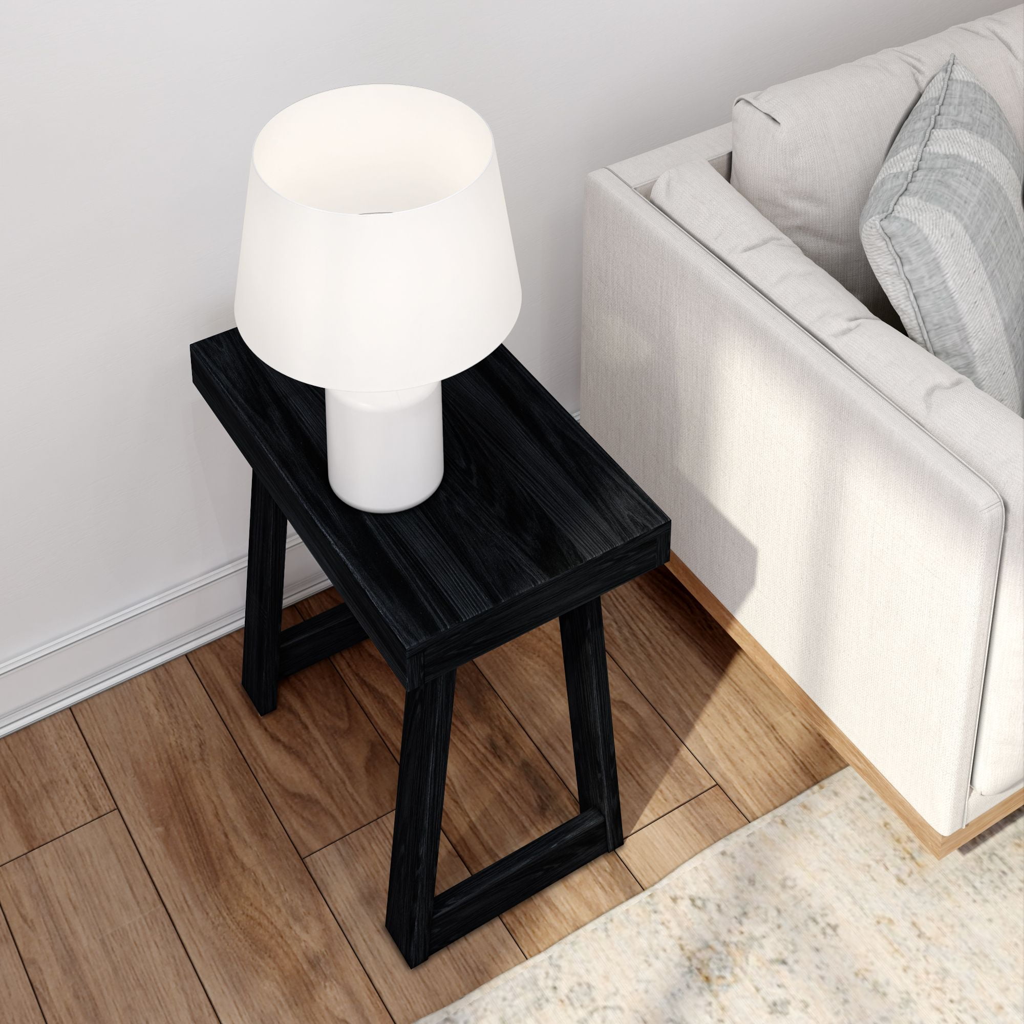 Plank+Beam Solid Wood Classic Rectangular Side Table, 25" Sofa Table for Living Room, End Table