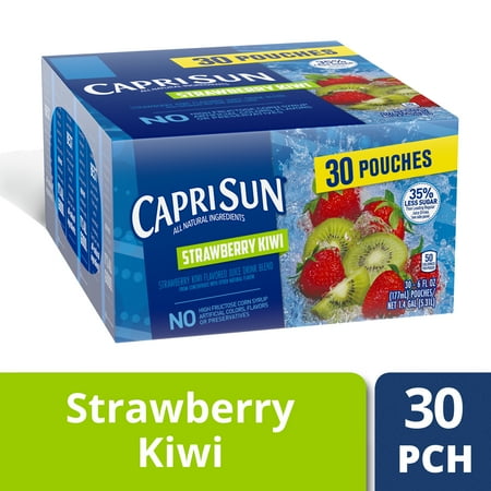 - Capri Sun Strawberry Kiwi Flavored Juice Drink Blend, 30 ct - 6 fl oz Pouches