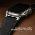 thumbnail image 4 of Leather Bands Compatible for Apple Watch Band 38/40/41/42mm Genuine Calfskin Leather Durable Matel Connector Replacement Strap Fits Men iWatch Ultra 10 9 8 7 6 5 4 3 SE TitaniumClassic Black, 4 of 7