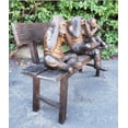 thumbnail image 5 of Nifao Three wise monkeys on a bench two tones bronze – Home Decor Sculpture, 45"L x 19"W x 30"H, 5 of 7