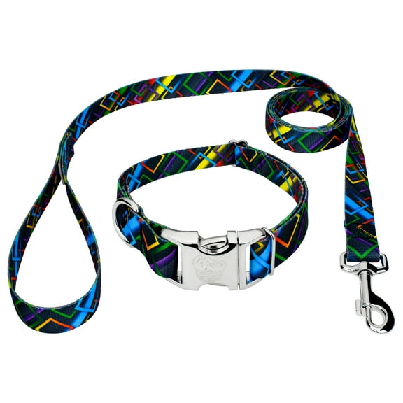 Country Brook Petz® Premium Memphis 90s Dog Collar and Leash, Small