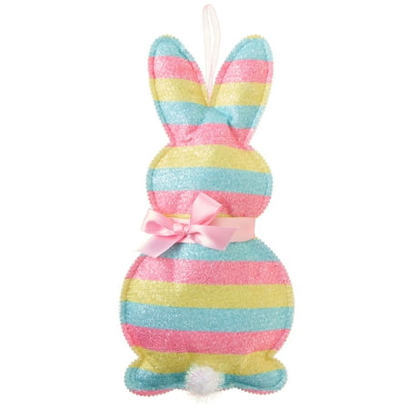 Way To Celebrate Easter Fabric Hanging Decoration, Rainbow Bunny