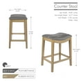thumbnail image 6 of Porthos Home Acton Counter Stool With Sturdy Rubberwood Legs, Nailhead Trimming, PU Leather Upholstery And Backless Space-saving Design (For Bar Counters And Kitchen Islands), 6 of 7