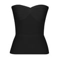 thumbnail image 4 of RYRJJ Women's Strapless Tube Top Y2k Going Out Bandeau Crop Tops Sleeveless Cami Shirt Mesh Slim Fit Off Shoulder Vest Tank(Black,M), 4 of 6