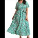 thumbnail image 2 of Vestido de Verano Holgado Informal de Corta con Corte A y Corte en A para Mujer, Talla Grande Círculo Verde XXXL, 2 of 7