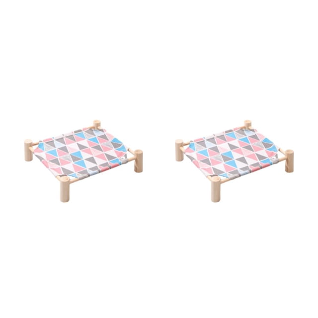 Billuyoard Cama para mascotas elevada resistente y duradera - Madera de pino para mascotas pequeñas Cama para mascotas desmontable y lavable Type2 NO2