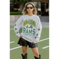 thumbnail image 5 of Women's Gameday Couture  Ash Los Angeles Rams Resilience Relaxed Rhinestone Pullover Sweatshirt, 5 of 6