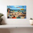 thumbnail image 2 of Elephant Stock Dog Beach Wall Art - Horizontal Canvas Wall Art - Living Room Wall Decor - Humor Canvas - Blue And Beige Decor By Lucia Heffernan - 12" x 8", 2 of 8