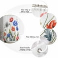 thumbnail image 5 of Shower Curtain Bathroom Set Country Red Blue Gray Flowers Waterproof Fabric Shower Curtains with Grommets&Hooks Watercolor Farm Floral Privacy Bath Curtain for Bathtub 48x72in, 5 of 7