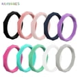 thumbnail image 4 of BadPiggies Women's Waterproof Silicone Wedding Rings 10Pcs/Set Rubber Bands For Activity Workout Sport (Size 9), 4 of 8