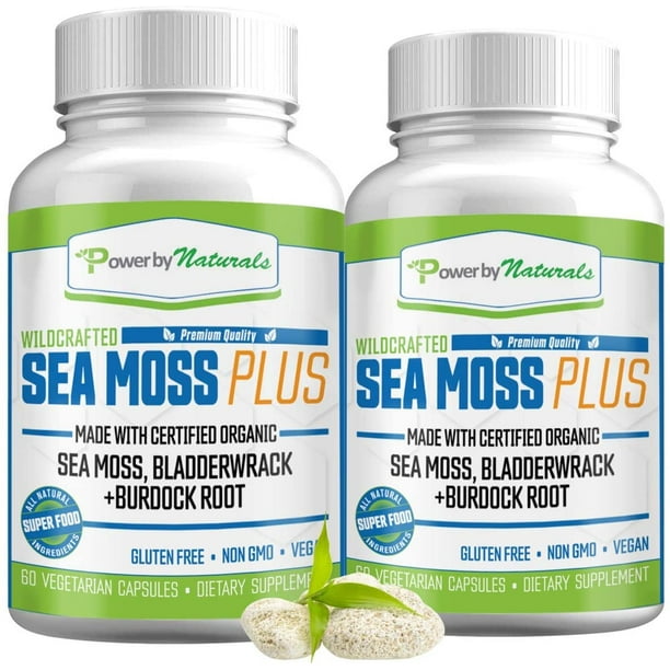PBN 2 Pack Certified Organic Sea Moss Plus Wildcrafted Irish Sea Moss