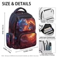 thumbnail image 4 of FKELYI Fire Wolf Print School Backpack for Kids 17 Inch Schoolbag with Multi-Pockets Primary School Bookbag Casual Daypack Lightweight Travel Bag for Boys Girls, 4 of 7
