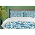 thumbnail image 4 of Ambesonne Floral Duvet Cover Sets, Blooming Spring Plantation, 2-Queen, Emerald and Deep Sky Blue, 4 of 7
