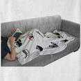 thumbnail image 6 of Sushi Soft Flannel Fleece Throw Blanket, Minimalist Art Japanese Dishes as Miso Soup Shrimp and Tuna Roll, Cozy Plush for Indoor and Outdoor Use, 50" x 70", Black White and Coral, by Ambesonne, 6 of 6
