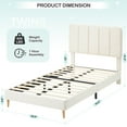 thumbnail image 3 of Twin Size Upholstered Platform Bed Frame for Girls, Velvet Upholstered Platform Bed Frame with Headboard, Strong Wooden Slats Support/Noise-Free/No Box Spring Needed/Easy Assembly, 3 of 7