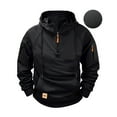 thumbnail image 3 of Resicozy Hoodies for Men Lightweight Quarter Zip Tactical Hoodie Workout Hooded Sweatshirt Sport Athletic Pullover with Pockets Black 2XL, 3 of 4