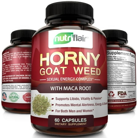 Instant Korean Panax Ginseng - NutriFlair Horny Goat Weed Extract, 1000mg Epimedium with Maca Root, Panax Ginseng, Saw Palmetto - Sexual Energy Complex & Libido Support for Men and Women