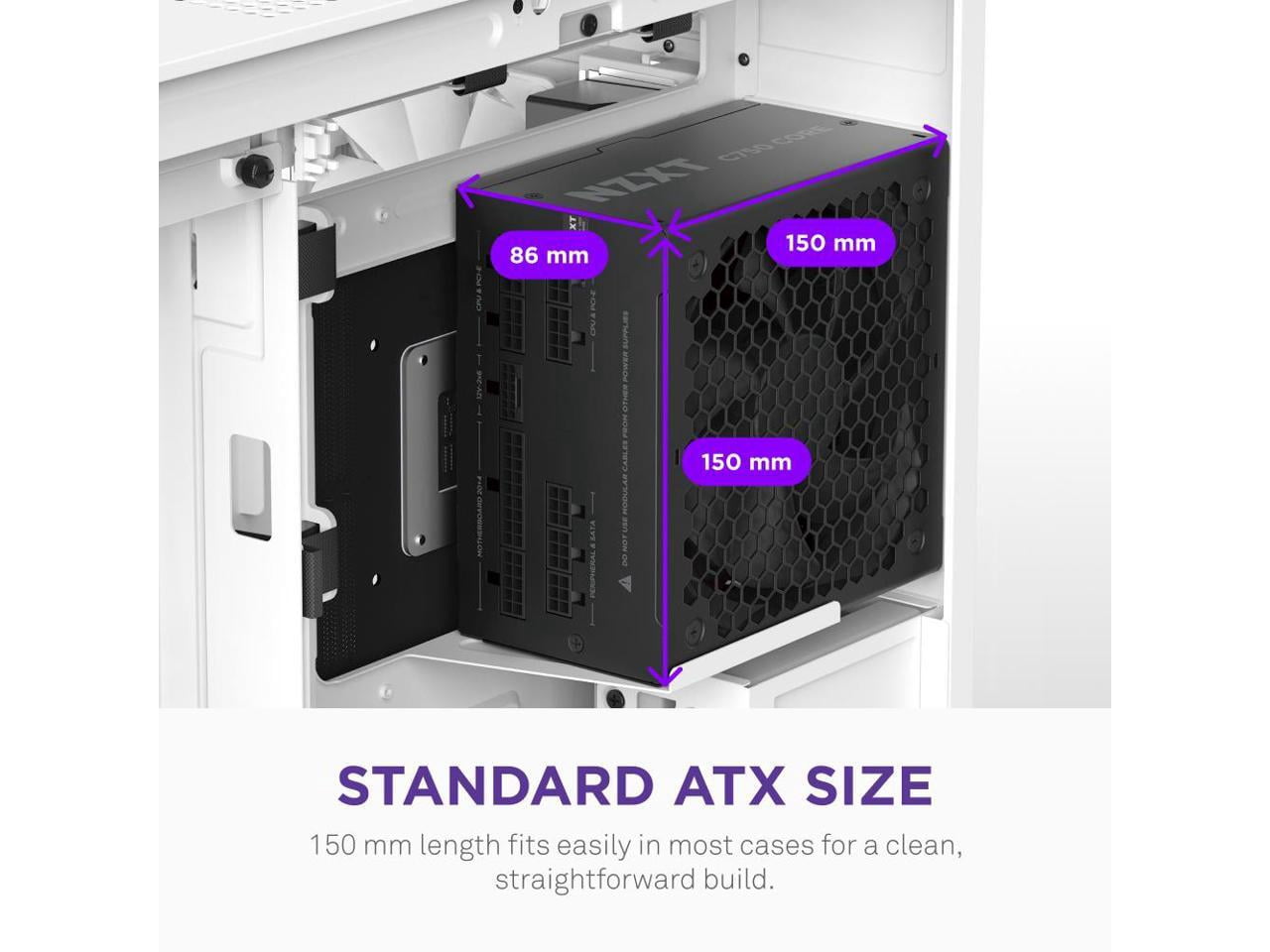 NZXT C750 Gold Core 80Plus Gold Fully-modular ATX 3.1 Power Supply, US Power Cord