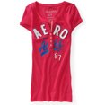 thumbnail image 1 of Blusa henley de terciopelo estresado Aeropostale para mujer rosa pequeña, 1 of 1
