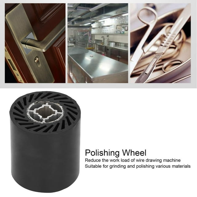 Rubber Polishing Wheel for Wire Drawing Polisher Black Polishing Machine Accessory 90x100mm