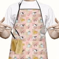 thumbnail image 2 of Pink Cow Checkered Pattern Apron-Garden Aprons for Women with Pockets-Cotton Linen Waterproof Kitchen Cooking Gardening Aprons Adjustable for Kitchen,Cooking,BBQ and Salon 33x27 Inch, 2 of 7