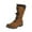 Khaki, variant on jsaierl Women's Snow Boots Suede Mid Calf Boots Round Toe Lace-up Plush Thick Knight Boots