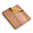 thumbnail image 4 of Greenland Home Marigold Patchwork Watercolor Floral Cotton Blend Throw Blanket, 50" x 60", 4 of 8