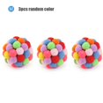 thumbnail image 1 of 3PCS Cat Toy Colorful Handmade Small Bells Ball Interactive Pet Toy S/M/L M Size 3pcs, 1 of 6
