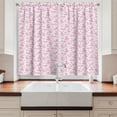 thumbnail image 2 of Ambesonne Unicorn Kitchen Curtains, Magic Horses Hearts Birds, 55"x45", Pale Pink White, 2 of 3