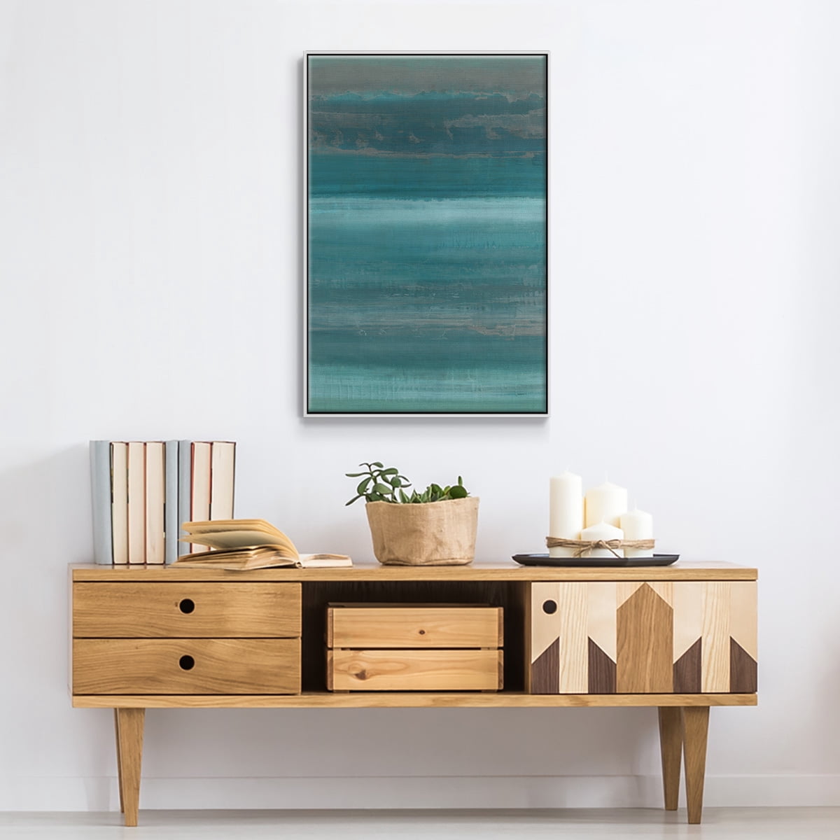 Stars & Shores I Framed Premium Gallery Wrapped Canvas - Ready to Hang - 25 x 37 - White Floating Frame