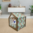 thumbnail image 3 of Hawaii Pet House, Blossoming Hibiscus Flower with Fern Foliage Grunge Effect Retro Nature Pattern, Outdoor & Indoor Portable Dog Kennel with Pillow and Cover, 5 Sizes, Multicolor, by Ambesonne, 3 of 5