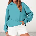 thumbnail image 2 of Polka Dot Hoodies for Women Fall Outfits for Women Fashion Clothing Drop Shoulder Long Sleeve Pullover Loose Casual Color Block Winter Clothes with Pockets Drawstring Sweatshirts, 2 of 4