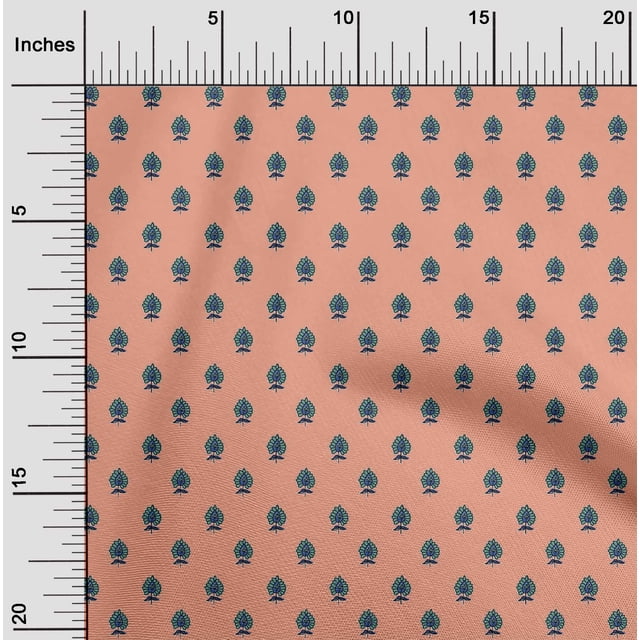 oneOone Polyester Lycra Fabric Floral Block Printed Craft Fabric BTY 56 Inch Wide