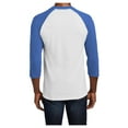 thumbnail image 2 of Yellow Rooster Men's Core Blend 3/4-Sleeve Raglan Tee White/ Royal 3XL, 2 of 6