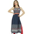 thumbnail image 1 of Bimba Women Chic Style Printed Kurta Kurti Trendy Summer Tunic Top Blue Blouse, 1 of 7