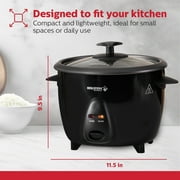 Holstein Housewares 16-Cup (Cooked) 8-Cup (Uncooked) Electric Rice Cooker, Black - Nonstick Interior