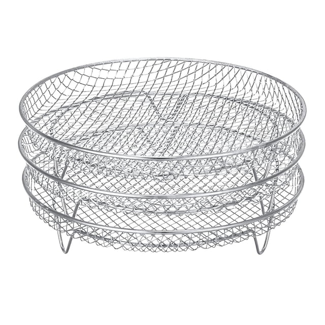 Visland Air Fryer Dehydration Rack Stackable Stainless Steel Multi-Layer Dehydrator for Chips Po Pcsorn Fruits Beef Jerky