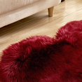 thumbnail image 5 of Heart Shaped Anti-Skid Floor Mat Plush Carpet Living Room Bedroom Area Rug Solid Color - Wine Red, 5 of 5