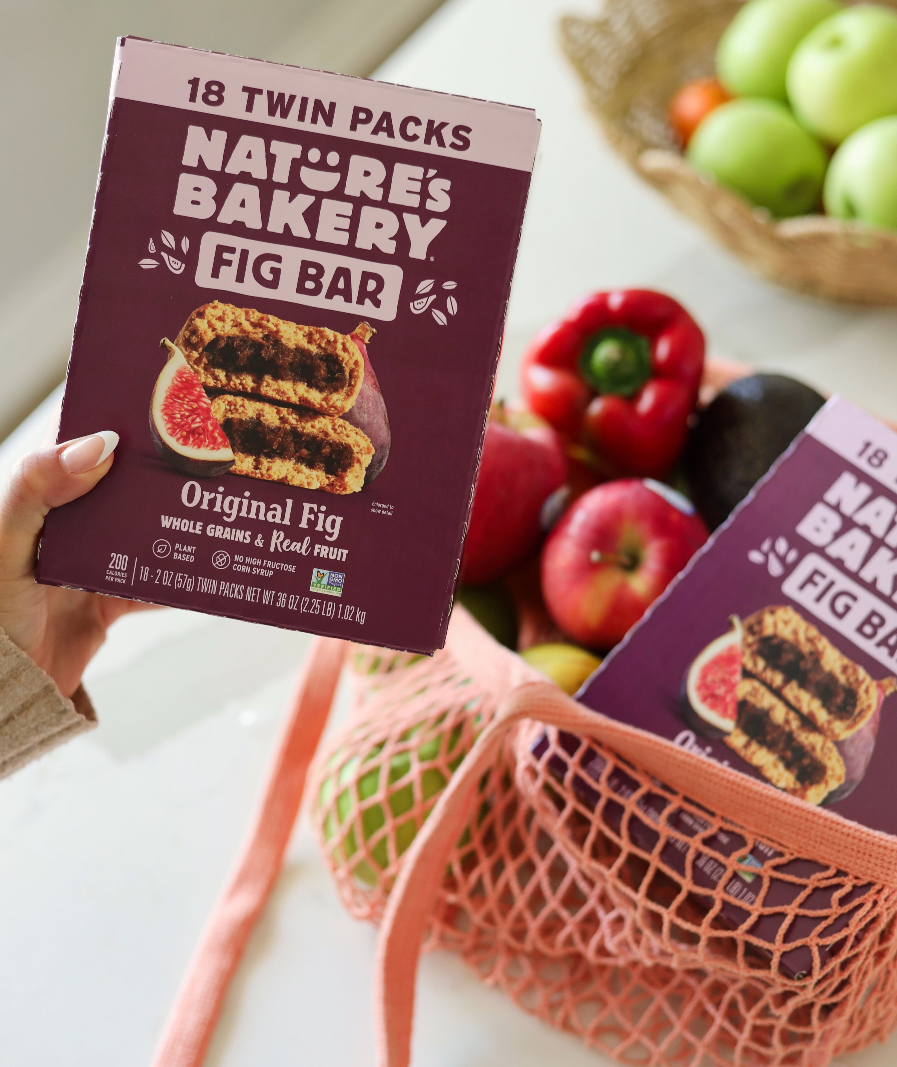 (4 pack) Nature's Bakery Fig Bar, 2 oz Twin pack, 18 Count Box
