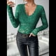 thumbnail image 4 of Blusas de Larga para Mujer, Elegantes, con Encaje de Crochet, Bordadas y Caladas, Moda 2025. Verde M, 4 of 7