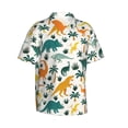 thumbnail image 2 of Daiia Dinosaurs and Tropical Leaves Hawaiian Shirt for Men Gentle Cotton Regular Short Sleeve Casual-3X-Large, 2 of 9