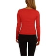 thumbnail image 3 of Aeropostale - Playera de Manga Larga con Espalda de Ganchillo para Mujer, Roja, Mediana, 3 of 5