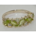 thumbnail image 5 of LBG British Made 14k White Gold Natural Peridot & Opal Womens Eternity Ring - Size 9.5 - 33 size options, 5 of 6
