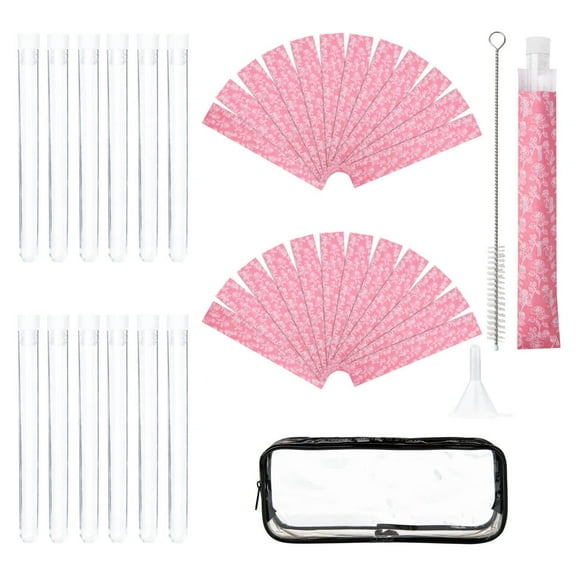 MyMealivos 39 Pcs Tampon Flask for Women, 6 oz Plastic Flask for Liquid with Funnel and Spout for Cruise Concert Sports Events - Pink