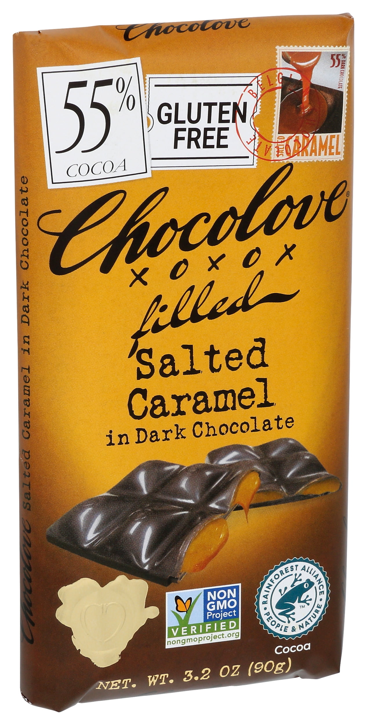 Pack of 10, Chocolove Salted Caramel in Dark Chocolate, 3.2 oz
