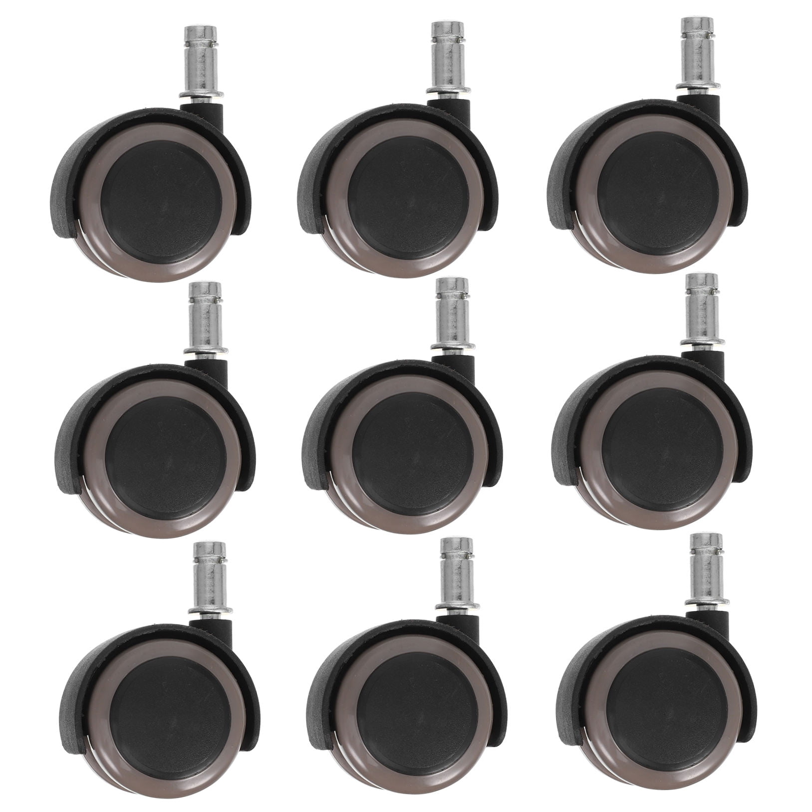 FRCOLOR 10pcs Black Nylon Caster Wheels for Office Chairs WearResistant ShockAbsorbing Replacement 2inch