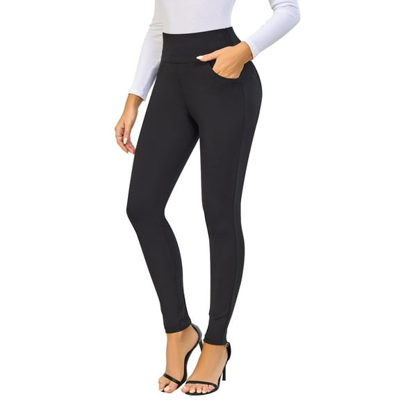 Pantalones de vestir Tyllmann negros para mujer, cintura superelástica, delgados