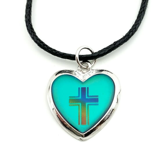 Heart Mood Cross Color Change Necklace